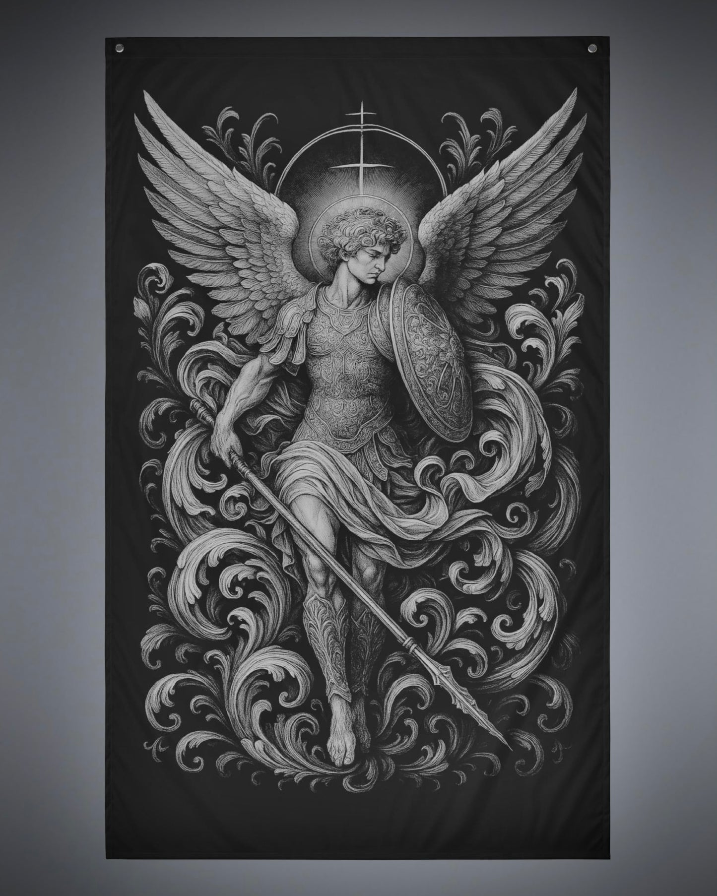 The SAINT MICHAEL Vertical Banner Flag